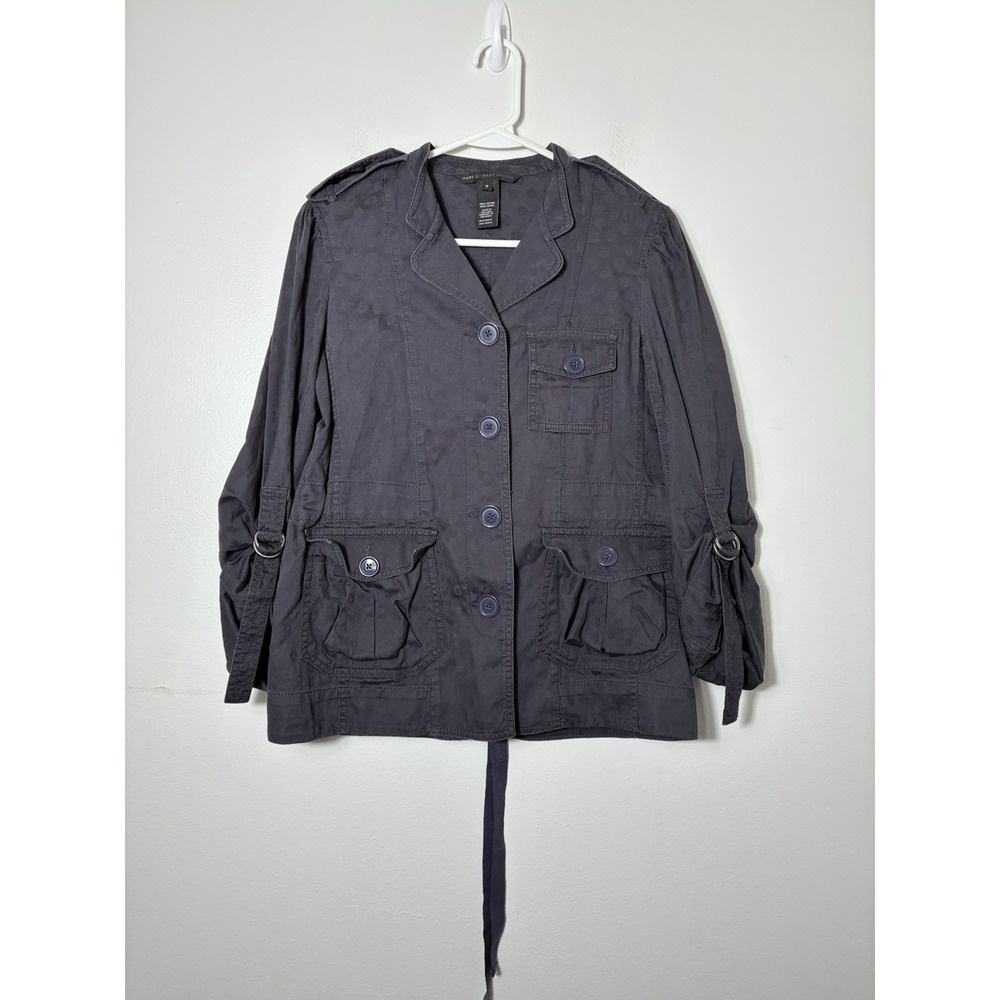 marc by marc jacobs Utility Jacket Women's Sz 8 Gray Button Front 100% Cotton